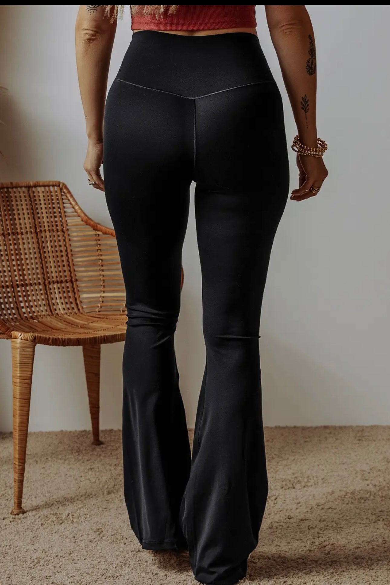 V Shape Waist Flared Leggings