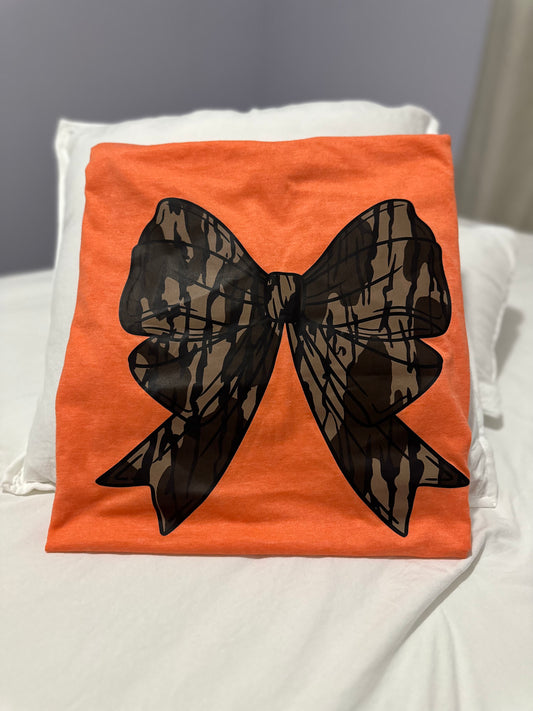 Orange Camo Bow