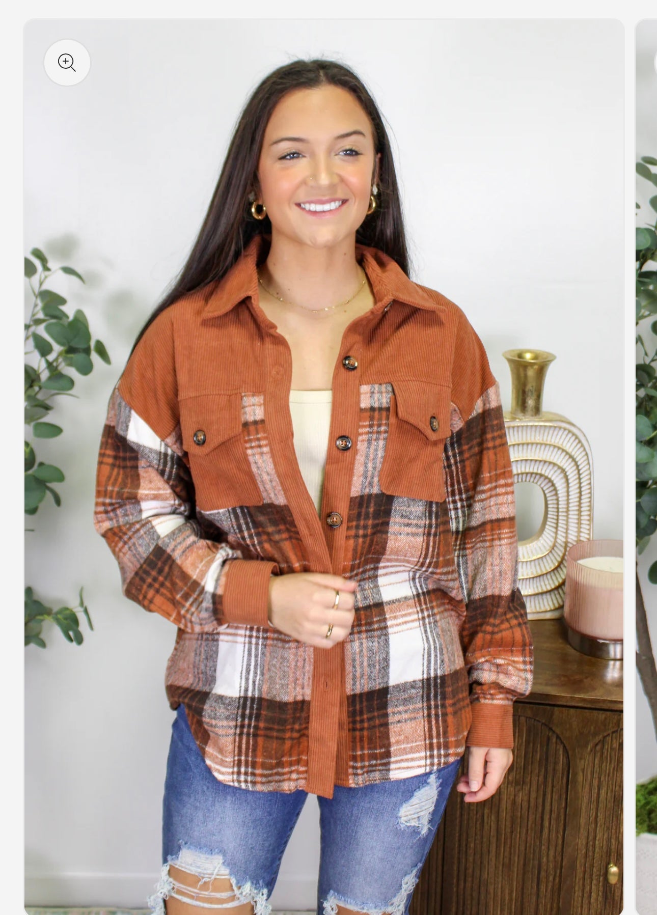 Brown Flannel Cozy Shacket