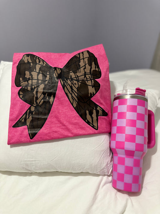 Pink Camo Bow